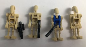 LEGO Star Wars Clone Wars 3 BATTLE DROIDS + 1 PILOT Minifigure (Blue) Lot Of 4