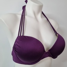 Victoria Secret Swim Bikini Top 34C Bombshell Push Up Adds 2 Cup Purple