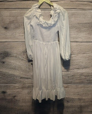 Women's Halloween White Long Peasant Dress Size Medium