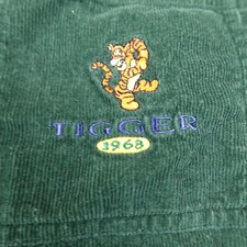 VTG Disney Shirt Mens M Green Tigger Corduroy Cord Whale Long Sleeve Button Up
