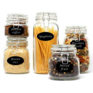 Set Of 5 Clip Top Glass Storage Jars Airtight Vintage Kitchen