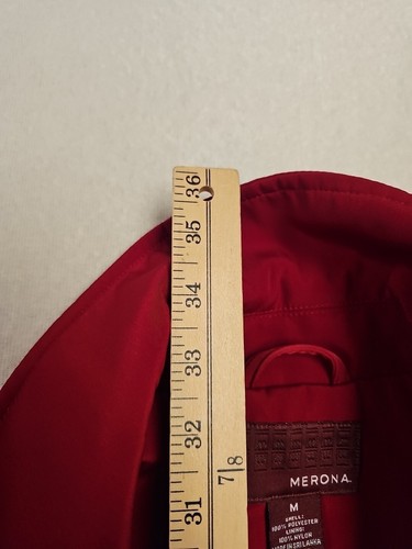 Merona Womens Rain Jacket Snap Button Front LS Midi Medium - Picture 3 of 7