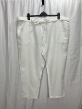 Marks & Spencer size 24 white linen trousers new without tags labels cut tapered