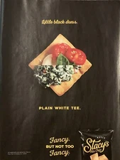 2017 Stacys Pita Chips PRINT AD Black Dress v White Tee Fancy But Not Too Fancy