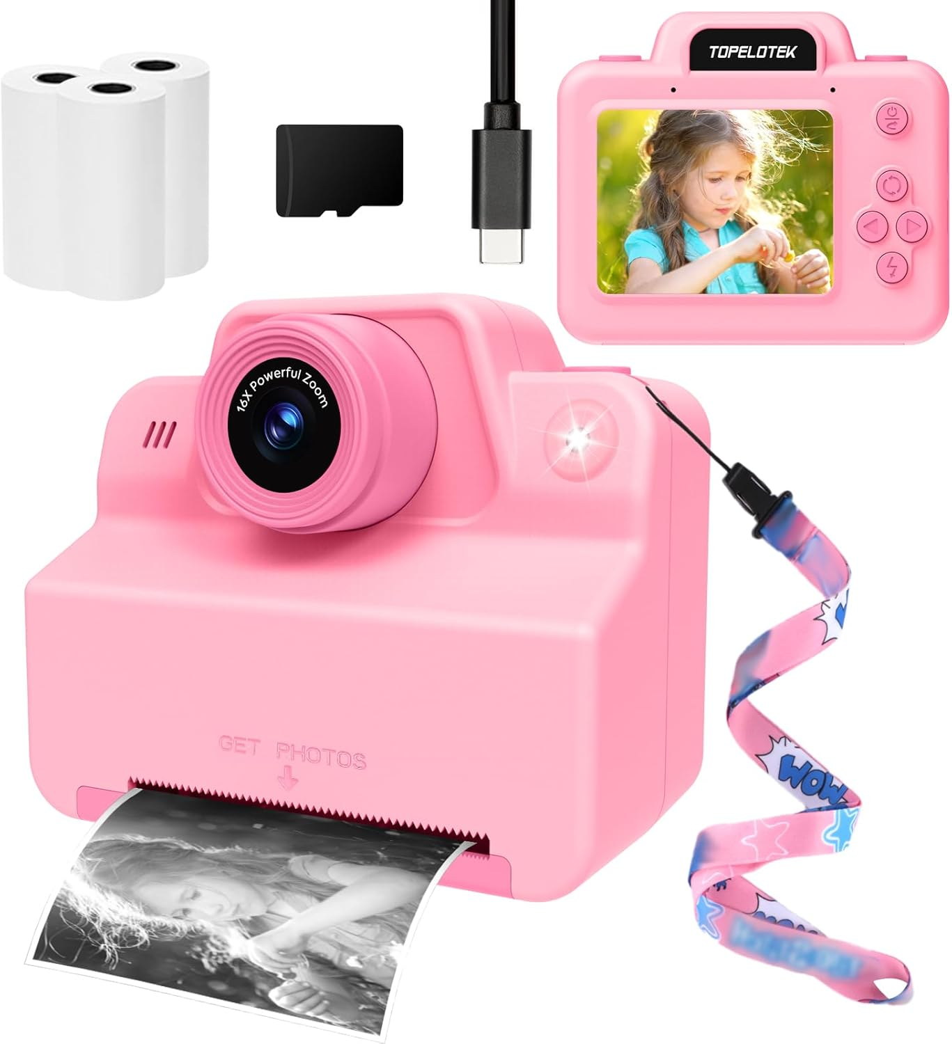 Kids Camera Instant Print Photos, Instant Print Camera for Kids Instant Camera P-image