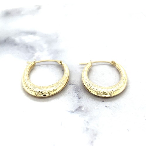 2.6mm Thick, Textured Earrings - Picture 2 of 7