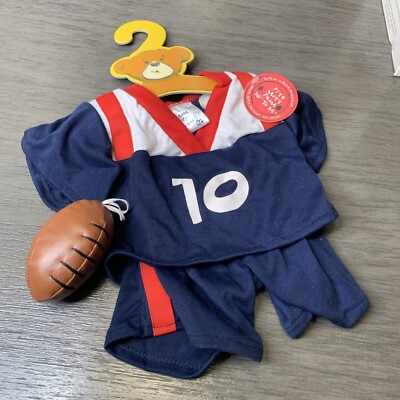 Build A Bear Football Uniform Navy White  Red  Outfit And Ball New !