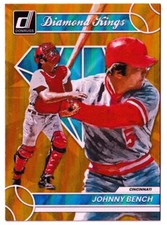 2023 Panini Donruss Baseball Holo Orange Diamond Kings Johnny Bench #25 Reds