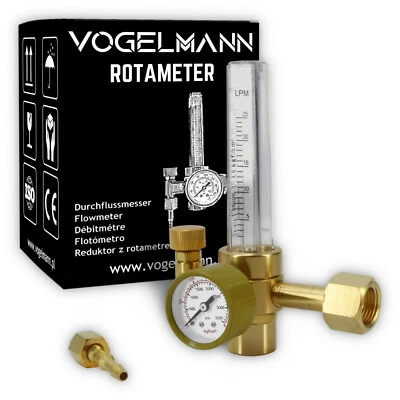 Vogelmann ROTAMETER Durchflussmesser Gasregler Argon MIG WIG Schutzgas Schweiß