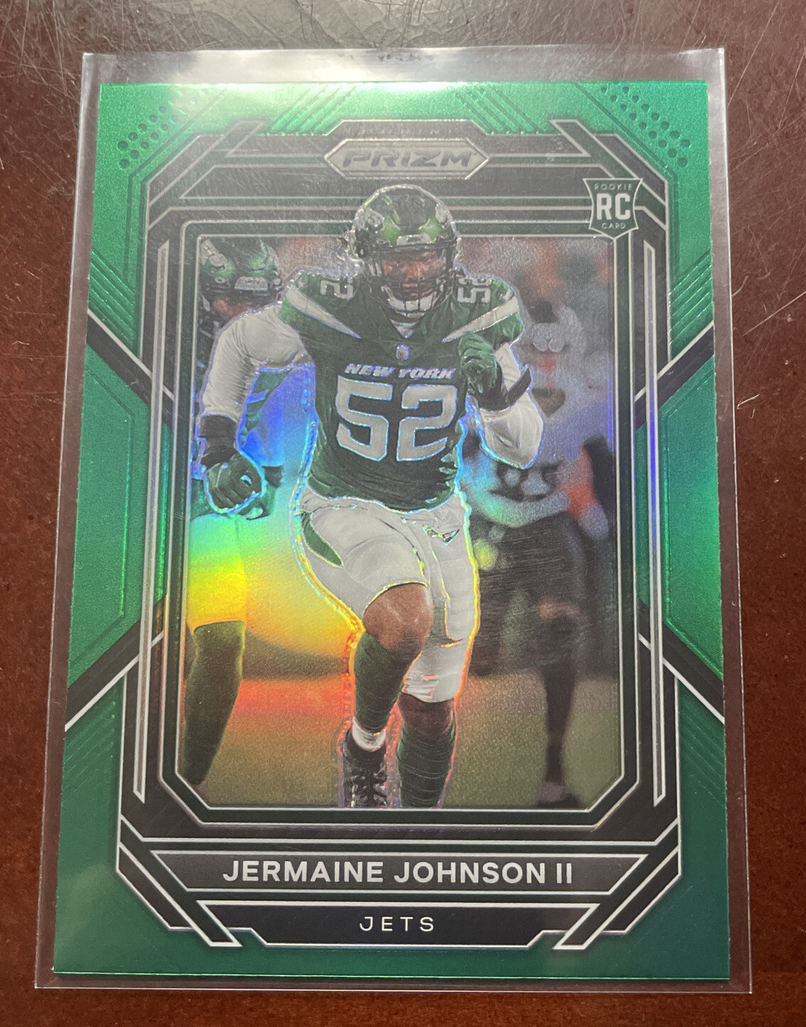 2022 PANINI NFL PRIZM JERMAINE JOHNSON II ROOKIE GREEN PRIZM #375 JETS