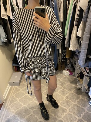 zara gingham skirt set