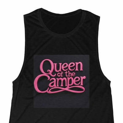 Queen of the Camper Muscle Tank, Women's Camping Top, Summer Shirt, RV Life