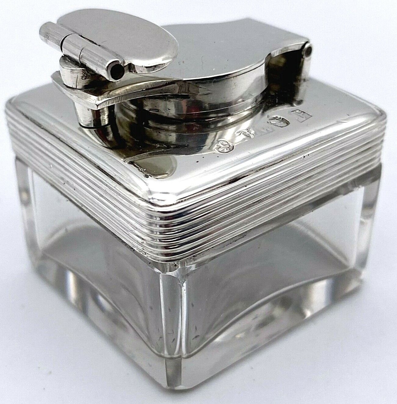 Silver Mounted Georgian Travelling Inkwell by Joseph Willmore – 1829