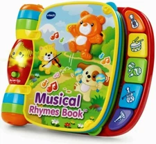 VTech MUSICAL RHYMES BOOK Baby Educational Learning Toy ~ 5-note Piano SANITIZED