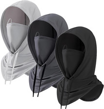3 Pack Summer Balaclava UV Protection Face Mask Breathable Full Head Cover