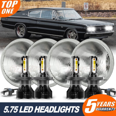 For 67-74 Dodge Charger 4PCS 5.75'' Projector LED Headlights Hi/Lo Beam Lamp