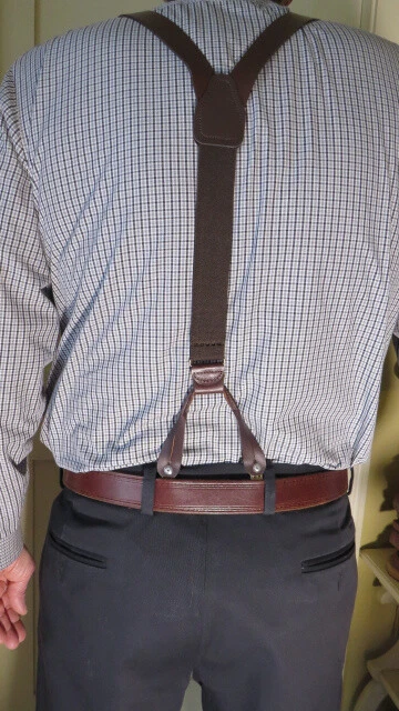 Tirantes para hombre, 12 accesorios para orejas de cuero de repuesto con botones hechos en EE. UU. Foto 2 de 3
