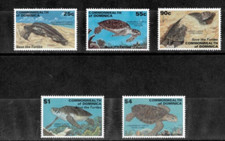 Dominica 1998 - Turtles Overprint - Set of 5 Stamps - Scott #2103-7 - MNH