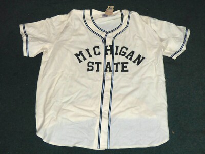 MICHIGAN STATE UNIVERSITY SPARTANS VINTAGE BASEBALL JERSEY EBBETS