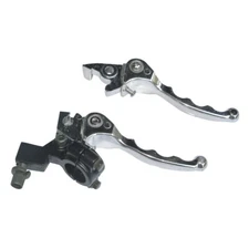 Folding Brake Clutch Lever Set 7/8" Fit 110 125 140 200cc Pit Dirt Bike Chrome