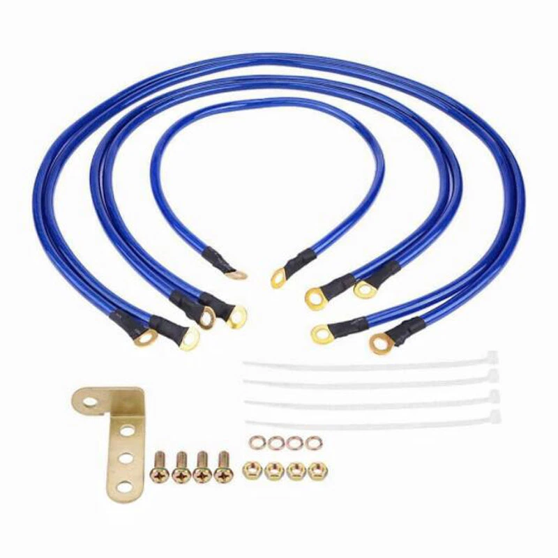 1 Set 5 Point Car Battery Earth Cable System Ground Grounding Wire - Image 4 of 4