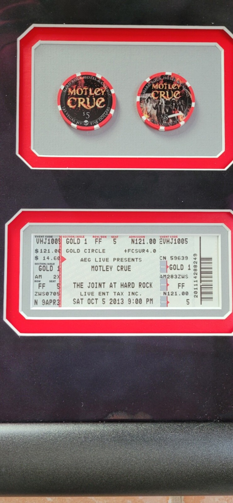 Motley Crue Framed Hard Rock Hotel Las Vegas Residency Ticket Photo Sign Sixx