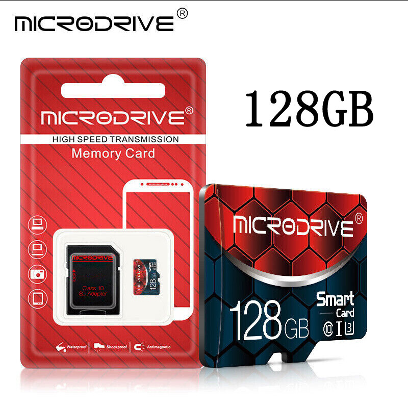 128GB Memory Card with Free Adapter Phone TF Card High Speed Flash Memory Card