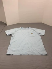 Carhartt Shirt Mens Medium Blue Short Sleeve Pocket Workwear Tee TK3296 M