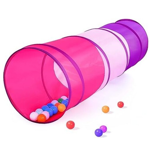 Kids Play Tunnel Tent for Toddler, 6-ft Pop Up Crawl Colorful Play Tunnel