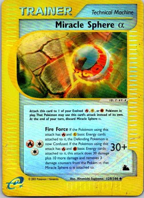 Miracle Sphere Alpha 129/144 Uncommon Skyridge Pokemon Reverse Holo MP