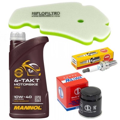 Wartung Öl 1L Set Luftfilter Ölfilter Zündkerze für Derbi GP1 125 Racing 2007-11
