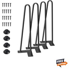 16" Hairpin Furniture Legs, Metal Home DIY Projects for Nightstand, Coffee Ta...