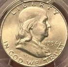 1954-D PCGS MS64FBL Benjamin Franklin Silver Half Dollar Uncirculated BU+