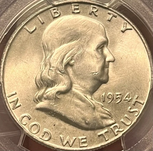 1954-D PCGS MS64FBL Benjamin Franklin Silver Half Dollar Uncirculated BU+