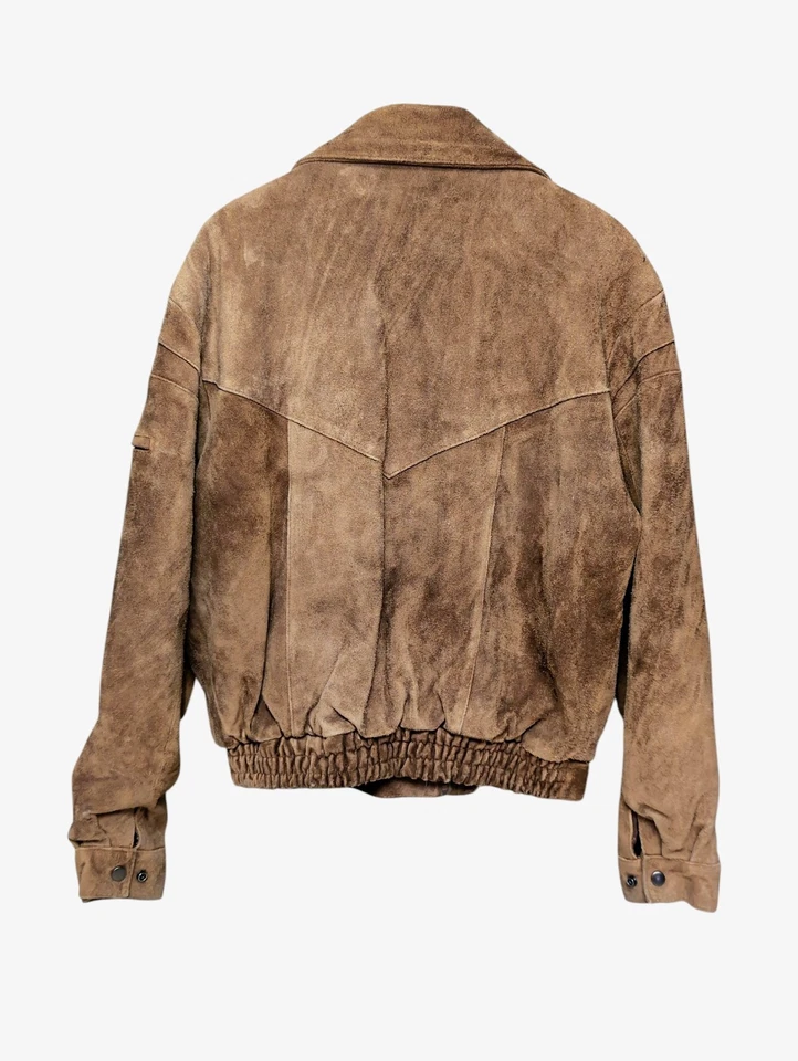 Vintage Weekender Brown Suede Bomber Oversized Jacket Men's Size 42  - Image 2 of 4
