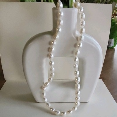 Honora Freshwater Pearl Beaded Necklace White Baroque Lobster Clasp 19 in long 