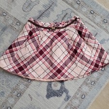 Janie and Jack Girls Plaid Pleated Skirt gossamer pink Sz5