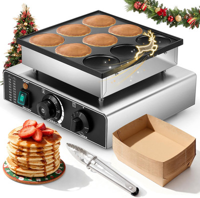 9PCS Non-Stick Dutch Pancake Maker with Temperature Control for Home & Bakery