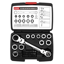 Flex Head Ratcheting Wrench Set 36 PCS 8-19mm Double Box End Screwdriver