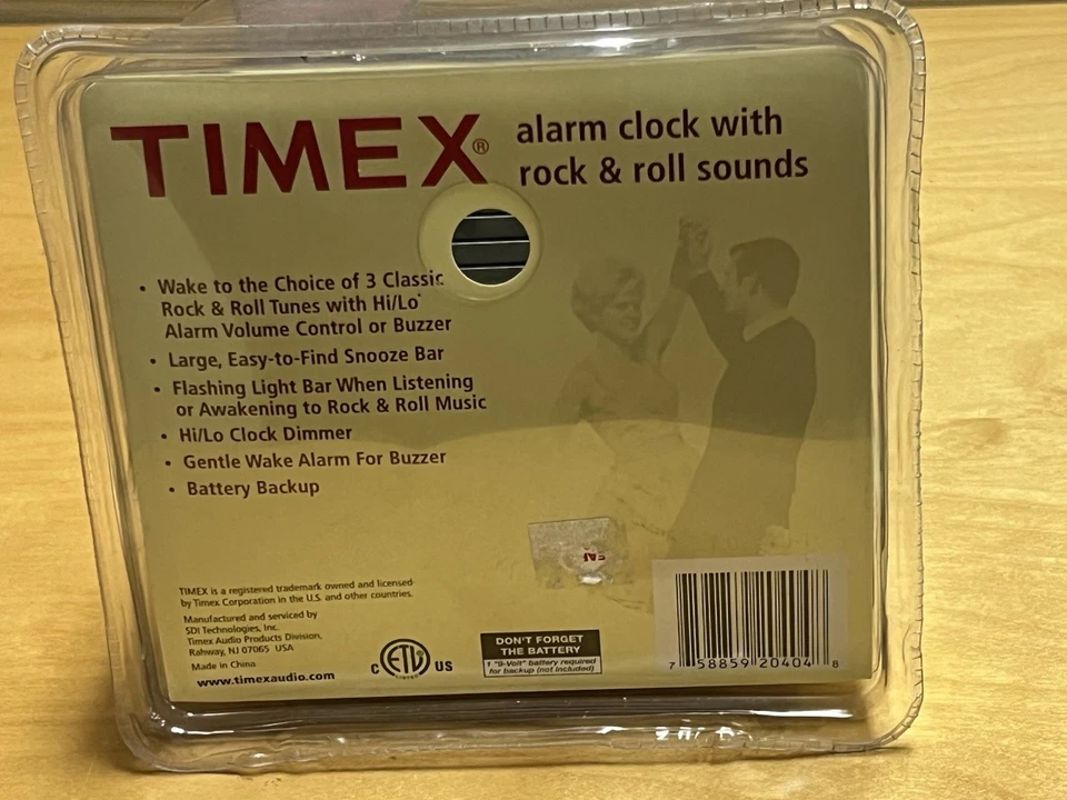 NEW Timex T-147S Digital Alarm Clock with Rock & Roll Sounds Retro Music Lights - Image 2 of 4