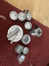 Vintage Aluminum Children s Play Kitchen with Accessories