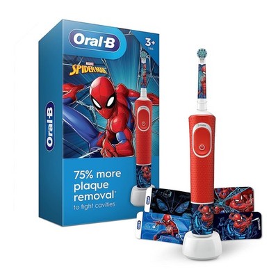 Oral-B Kids Electric Toothbrush 1 Count (Pack of 1), Marvel's Spiderman