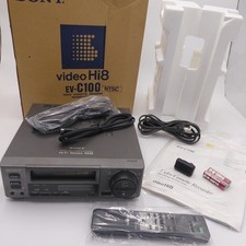 Sony EV-C100 Hi8 Video8 8mm Video Cassette Recorder HiFi Stereo Remote Cords Box