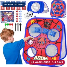Spider Bean Bag Toss Game, 3-in-1 Cornhole Board Outdoor Toys for Kids, Family P