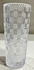Vintage Tiffany & Co Signed 8” Crystal Basket Weave Vase Cylinder MINT