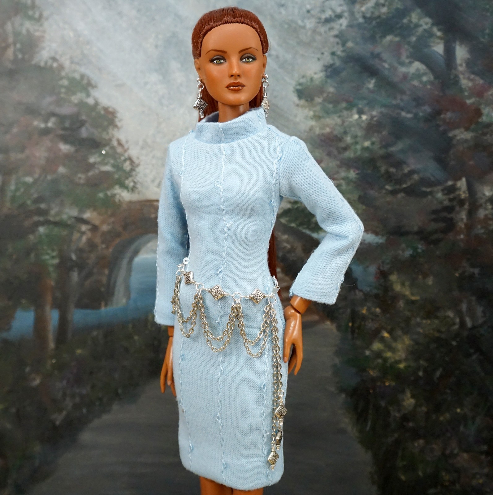 Lt. Blue Sweater Dress fits JAMIEshow Tyler Grace & Most 16" Fashion Dolls