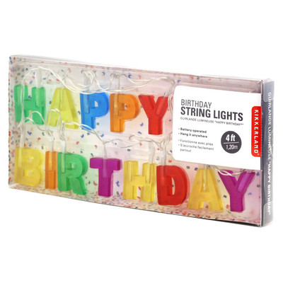 Kikkerland Happy Birthday Lichterkette Girlande