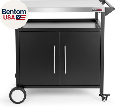 Grill Table Outdoor Kitchen Cabinet, Moveable Outdoor Prep Table & Bar for Stora