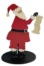 Vintage Carol Roeda Original Art Hand Painted Santa Claus / Stand