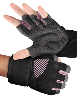 COFIT Breathable Workout Gloves, Small, 6. Black and Pink (with Wrist Straps)